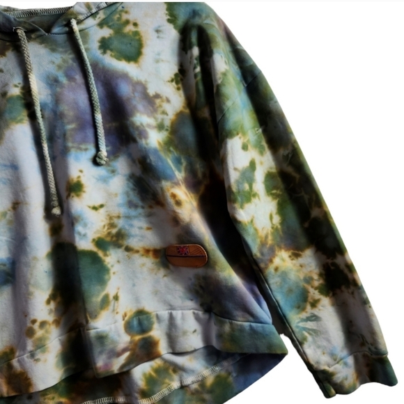 OOAK🔹️Custom Dyed Crop Hoodie Cotton/Spandex Womens Medium - Picture 3 of 8